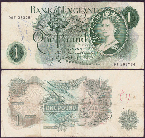 1960-61 Great Britain 1 Pound L001441
